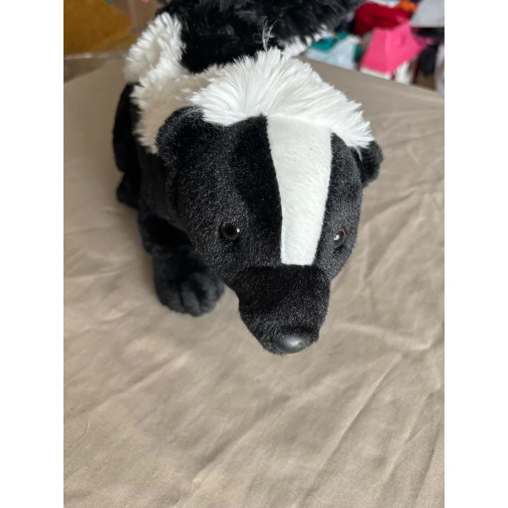 Wild Republic Skunk Plush Stuffed Animal Recycled Black White Woodland Toy